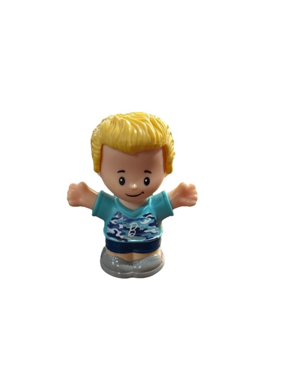 Fisher Price Little People 2.5” Figure Ken Boy Blonde Hair Blue Shirt Barbie Toy
